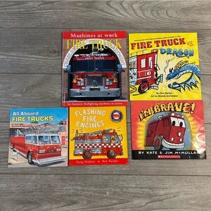 5 total 4 Paperback 1 Hardcover book Fire Truck children’s books